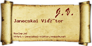 Janecskai Viátor névjegykártya